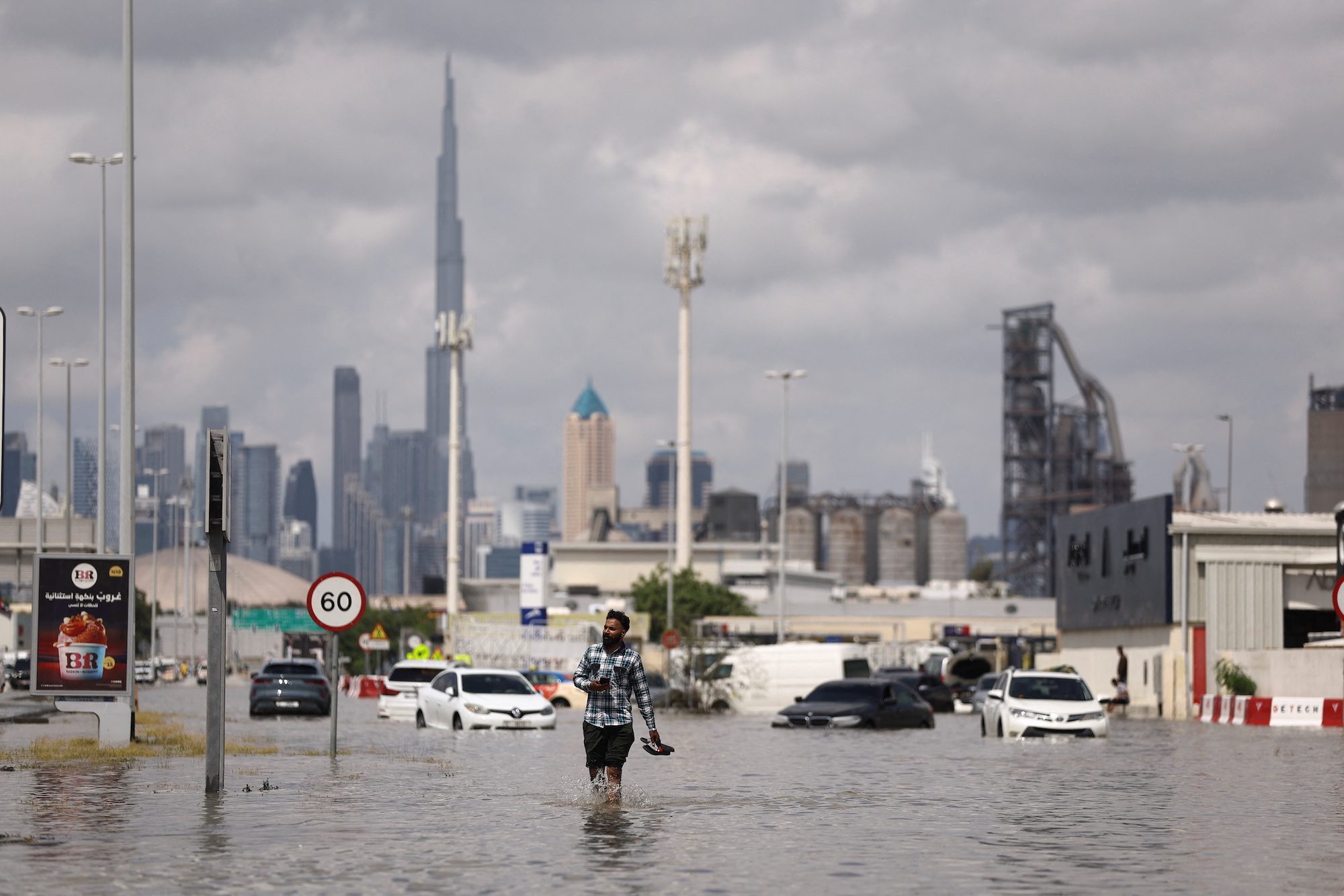 Last year’s Dubai floods, submerged roads, homes and airports