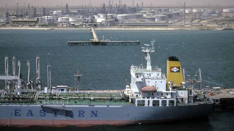 A tanker in the Straits of Hormuz. Kuwait state oil companies are targetting 4 million bpd